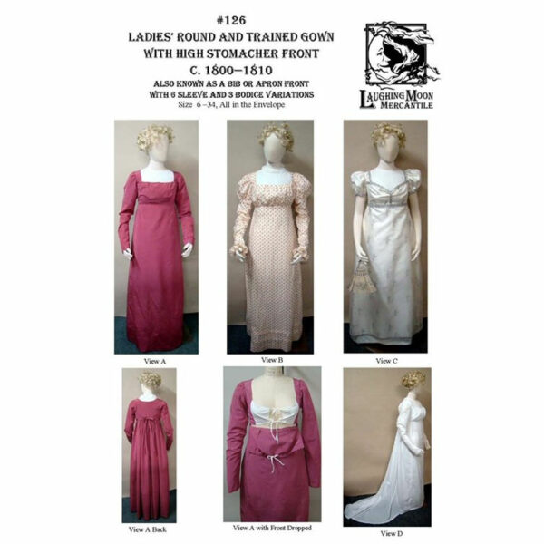 Ladies Round and Trained Gown 1800-1810  (LM126)