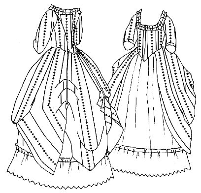 Robe á la Polonaise und Petticoat (PI420)