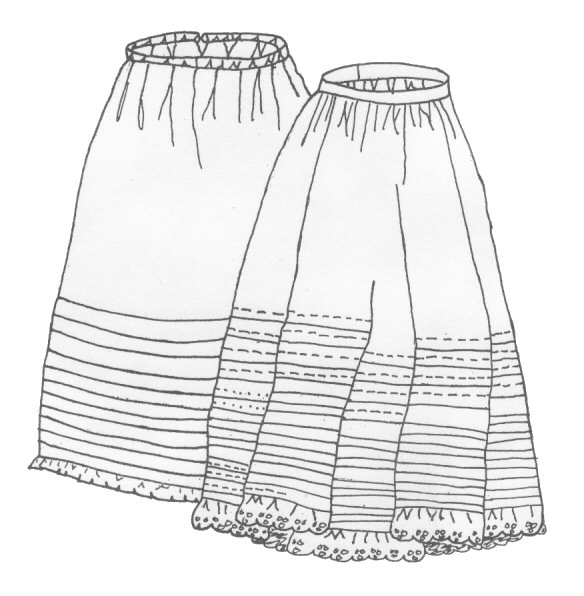 1840-50s Corded and Tucked Petticoats (PI607)