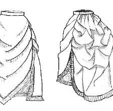 1870-1880s Bustled Apron Overskirt (TV305)