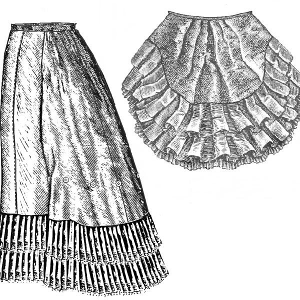1879 Petticoat with Detachable Train (TV125)