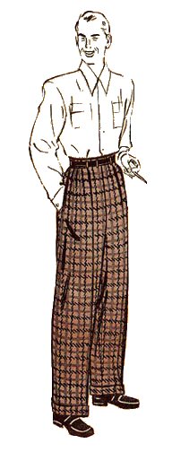 Men's Wide-Leg Trousers circa 1940s (ED3988)