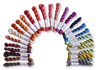 Hand Dyed Crewel Wool Elizabethan Range