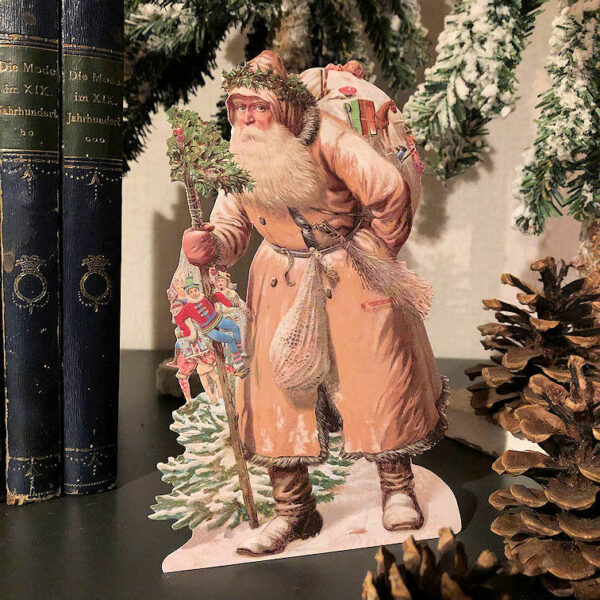 Victorian Fold-out Standing Card Father Christmas