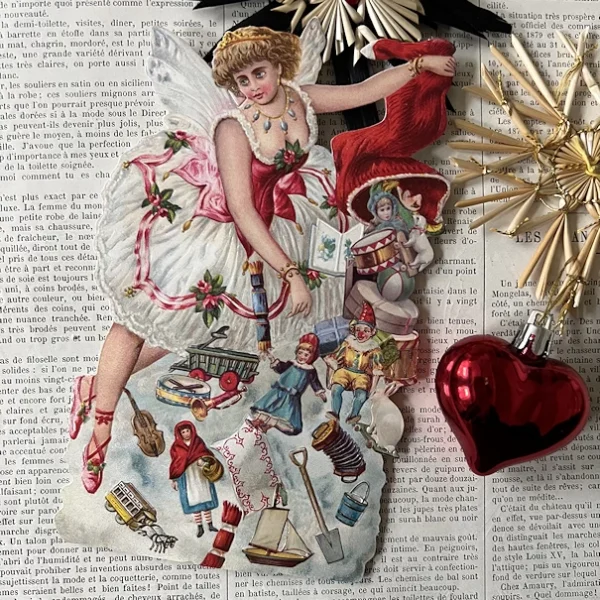 Victorian Fold-out Standing Card Christmas Elf